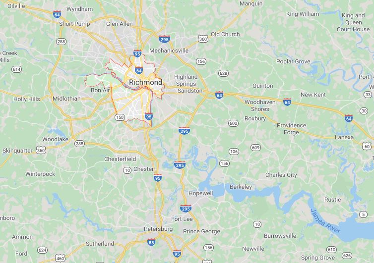 richmond-virginia-map-williamsburg-chauffeur-service